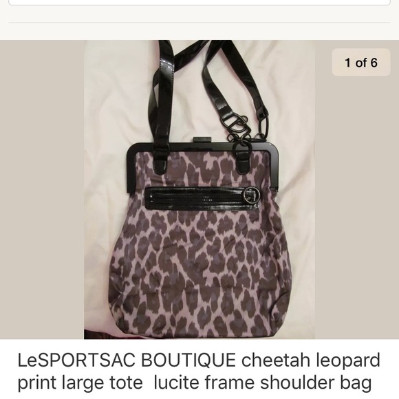 LeSportsac boutique leopard nyloarge shoulder  bag - Picture 1 of 7